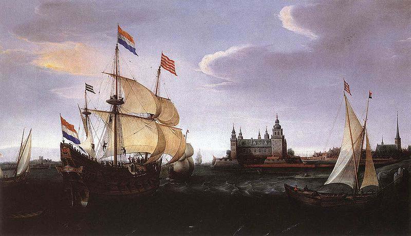 unknow artist Hollandse schepen in de Sont Germany oil painting art